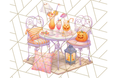 Pastel Halloween Town PNG Clipart, Spooky Shops &amp; Homes Png Product Image 4