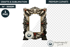Harvest of Haunts Halloween Gothic Frame PNG Clipart Product Image 1