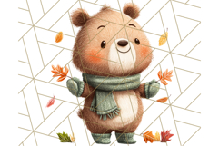 Cozy Autumn Animal Clipart, Fall Forest Critters PNG Product Image 4