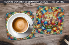 Lamb Coaster Sublimation, Easter Coaster PNG Design Product Image 1