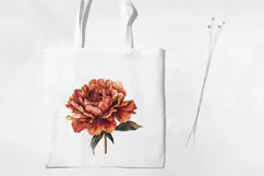 Watercolor Terracotta Flowers Clipart, PNG. Product Image 3