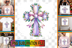 Dazzling TSHIRT Designs PNG, Flower Cross Product Image 1