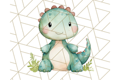 Watercolor Dinosaur and Rainbow PNG Clipart, Baby Nursery Product Image 4