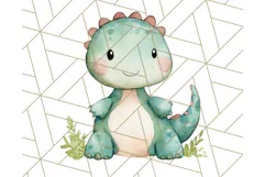 Watercolor Dinosaur and Rainbow PNG Clipart, Baby Nursery Product Image 4