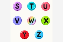 A-Z Y2K Bead Alphabet PNG Bundle | Colorful Letter Bead Product Image 3