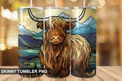 Stained Glass Highland Cow PNG Tumbler Design Product Image 1
