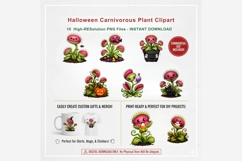 Halloween Carnivorous Plant Clipart | Cute Spooky Venus Flyt Product Image 7