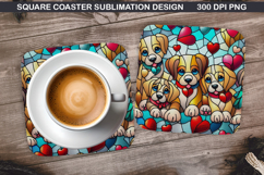 Dog Coaster Sublimation, Christmas Coaster PNG Design Product Image 1