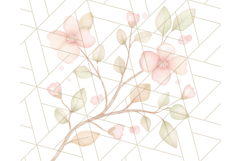 Pastel Pink Easter Bunny Egg and Flowers Clipart PNG Product Image 5