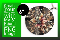 Lovely Round Design Coaster Artwork , Autumn Flower Product Image 1