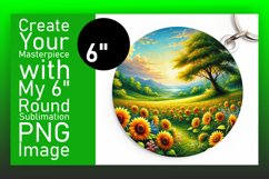 Trendy Round Design Sublimation PNG , Flower Product Image 1