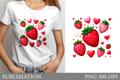 Strawberry Sublimation. Strawberry T-Shirt Design Product Image 1