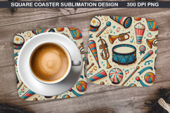 Christmas Coaster Sublimation, Christmas Coaster PNG Design Product Image 1