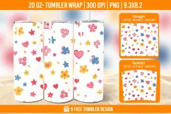 Flower Tumbler Wrap Designs, Sublimation Wrap Product Image 1