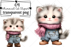 Whimsical Cat Clipart Watercolor PNG Product Image 1
