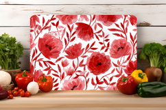 Watercolor Red Floral Cutting Board | Cutting Board png Product Image 3