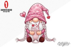 Valentine Gnome Sublimation Clipart - High Quality Design Product Image 1