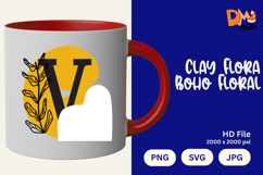 Clay Flora Boho Floral Monogram Product Image 1