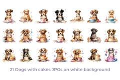 38 Birthday Dogs Clipart Bundle Party Hats &amp; Birthday Cakes Product Image 4