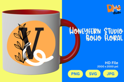 Honeyfern Studio Boho Floral Monogram Product Image 1