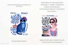 Mediterranean Houseplant Postage Stamp Clipart Product Image 2