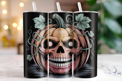 Halloween Pumpkin Tumbler Wrap | Sublimation | Tumblers Product Image 1