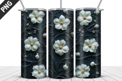 3D Flowers Tumbler Wrap | Sublimation Design | Tumble PNG Product Image 4