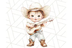 Cowboy Clipart PNG, Kid Western Country Graphic Product Image 4