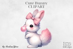 Cute Baby Bunny Clipart PNG. Product Image 1