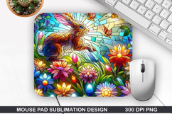 Bunny Mouse Pad Sublimation, Easter Mouse Pad PNG Product Image 1