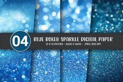Blue Bokeh Sparkle Digital Paper Product Image 1