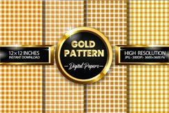 Gold Pattern Gingham Digital Papers - 04 Variations Product Image 1