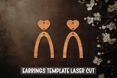 SUPER 50 Valentine Heart Template earrings SVG I Laser Cut Product Image 17