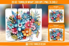 Cute Flower Seemless Tumbler Wrap Designs, Sublimation Wrap Product Image 2