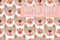 Digital Paper with Cute Cats. Cats pattern Product Image 1