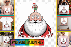 Stylish PNG Art for TSHIRTS, Funny Santa Product Image 1