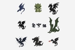 Embroidery Dragon Clipart Bundle | 20 PNG Files, Fantasy Product Image 5