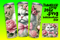 STUNNING 20oz Tumbler Design for Any Occasion , Cute Cat Product Image 1