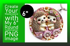 Bright Keychain Circle PNG Artwork , Sweet Animals Product Image 1
