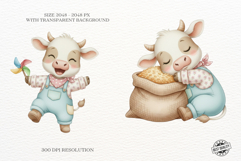 Spring Farmer Cow Clipart Product Image 2