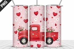 Truck With Hearts Tumbler Wrap| Valentine's Day Tumbler Wrap Product Image 4