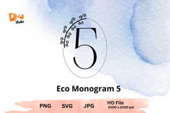 Eco Monogram Minimal Nature- Inspired Letter Set PNG SVG JPG Product Image 1