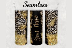 Leopard Gold Glitter Agate 20 oz sublimation design tumbler Product Image 1