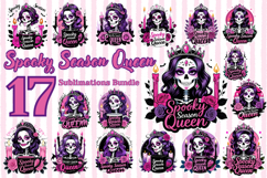 Spooky Season Queen Halloween Sublimation, Pink Halloween Product Image 1
