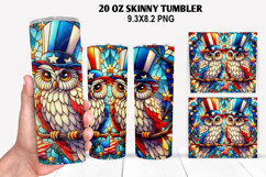 Owls Skinny Tumbler 20oz Wrap Design,4th of july Tumbler PNG Product Image 1