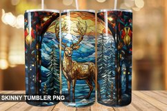 Christmas Stained Glass deer Tumbler Design Product Image 1