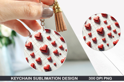 Heart Love Keychain Sublimation - Valentine Keychain PNG Product Image 1
