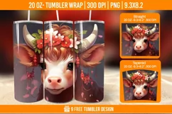 Highland Cow Tumbler Designs, Sublimation Wrap Product Image 1