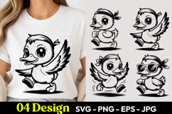 Funny Chick Cartoon SVG PNG Product Image 1