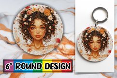 Romantic Femme Elegance: Sublimation Design Round Product Image 1